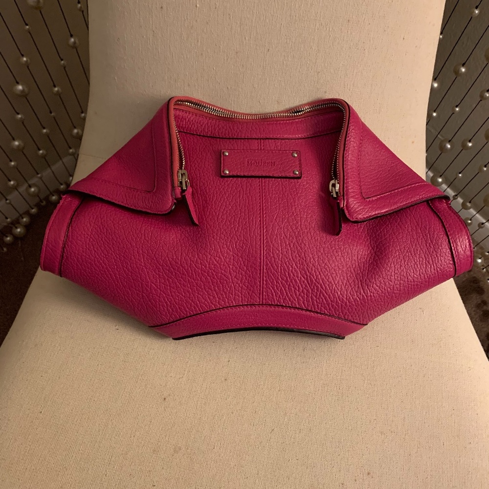Alexander McQueen Mantra Leather Pink Clutch Bag